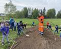 Bild: Marien-Grundschule/exb
Stadtgärtnerin Rosi Rahn (Mitte) im Kreise vieler Schülerinnen und Schüler, die bei der Pflanzaktion tatkräftig mit anpackten.