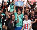 Bild: Federico Gambarini/dpa
Die Bayern-Spieler feiern den Gewinn der 33. deutschen Meisterschaft.