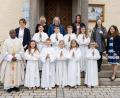 Bild: &quot;Foto Hummer&quot;/exb
Neun Kinder aus den Pfarreien in Griesbach, Großkonreuth und Mähring empfingen die Kommunion.