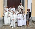 Bild: Wildenauer/exb
Pfarrer Hans Spitzhirn feierte mit den Kommunionkindern aus Weihern und Hohentreswitz und ihrer Klassenlehrerin Theresa Plohmann.