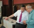 Bild: Wolfgang Steinbacher
Der Angeklagte (rechts) im Gespräch mit seinem Verteidiger Michael Schüll.