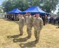 Bild: mor
Brigadegeneral Steven Carpenter (rechts)ist der neue Kommandeur des 7. US-Armee Ausbildungskommandos. General Darryl Williams (Mitte) übergibt ihm das Kommando von Brigadegeneral Joseph Hilbert (links).