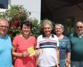 Bild: mrr
Thomas und Angela Sperber (von links) von der Selbsthilfegruppe Krebskranker Kinder Amberg-Sulzbach, Wallfahrtsleiter Josef Weinfurtner sowie Sylvia Schaum und Georg Kotz, die kostenlos Kaffee und Kuchen bereitgestellt hatten.