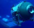 Bild: Oceangate Expeditions/dpa
Dieses undatierte von OceanGate Expeditions herausgegebene Foto zeigt das Tauchboot "Titan", das von seiner Plattform aus startet.