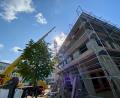 Bild: upl
Der Rohbau für das Büro- und Geschäftsgebäude an der Regensburger Straße in Amberg ist fertig.