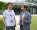 Bild: jut
Julian Engel (links), Sohn von BHS-Chef Lars Engel, und Severin Hirmer, Projektleiter bei der Luce-Stiftung, sind die Mitorganisatoren des "denk-summit" mit dem Start-up-Wettbewerb als Highlight.