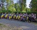 Bild: kwl
Eine bunte Palette an Titeln brachten das Akkordeon-Orchester, die Stadtkapelle (auf dem Bild) und der Solist Max Haberkorn auf seiner Steirischen bei der Serenade der Musikschule in der Freizeitanlage.