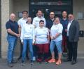 Bild: BRK Kreisverband Tirschenreuth/exb
BRK-Ausbildungsleiter Richard Wagner (rechts) und Lehrgangsleiter Jürgen Köhl (links) mit den neuen Erste-Hilfe-Ausbildern Lukas Gallasch, Christina Lehner, Tom Würner, Nicole Schmid, Karsten Friedrich, Tina Schmidkonz und Andreas Wolf (von links).