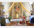 Bild: bey
St. Christoph auf dem Bild über dem Altar ist in der Pfarrei Neukirchen/St. Christoph allgegenwärtig.