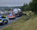 Bild: dob
Zu einem schweren Unfall rückten die Helfer auf der Autobahn A 6 bei Kaltenbaum am Mittwochmorgen aus. Eine Autofahrerin hatte sich überschlagen.