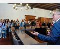 Bild: Petra Hartl
Der Oberbürgermeister der Stadt Amberg, Michael Cerny, hat eine ukrainische Hochschuldelegation im Rathaus Amberg empfangen.