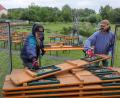 Bild: Wolfgang Steinbacher
Der Aufbau für das Festival "Sommer in der Stadt" im Amberger Landesgartenschaugelände war am Mittwoch von Regen begleitet.