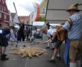 Bild: pop
Die Drischldrescher in Aktion: Sie zeigten beim Marktfest in Schmidmühlen, was hinter ihrem Namen steckt.