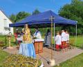Bild: hok
Der Altarbereich beim Gottesdienst zum Steinfelser Fest war mit der Madonna aus der Schlosskapelle und Kräutersträußchen geschmückt