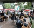 Bild: nib
Die Kapelle "Blechrauschen" sorgt für zünftige Stimmung am Wolfringer Bergfest