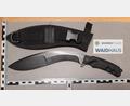 Bild: Bundespolizei Waidhaus 
Das Messer, das der 65-Jährige am Gürtel trug, ist 24 Zentimeter lang: ein gekrümmtes Kukri.