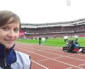 Bild: Privat/exb
Christine Hollederer im Fußballstadion des 1. FC Nürnberg.