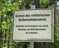 Bild: Heike Unger
Ein Schild markiert die Grenze des Standortübungsplatzes der Bundeswehr in Freihöls: Hier ist am Dienstagnachmittag Feuer ausgebrochen.