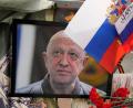 Bild: Alexander Zemlianichenko/AP/dpa
Ein Porträt des russischen Söldnerführers Jewgeni Prigoschin steht an einer informellen Gedenkstelle in der Nähe des Kremls.
