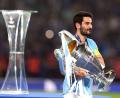 Bild: Martin Rickett/Press Association/dpa
Gewann in diesem Jahr mit Manchester City die Champions League: Ilkay Gündogan, der mittlerweile beim FC Barcelona spielt.