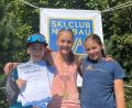 Bild: Iris Uschold
Lukas Loos, Lara Wisneth und Merle Uschold (von links) starteten beim Bayerncup-Biathlon in Neubau.