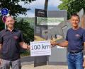 Bild: Christine Moser/exb
Andy Moser (links) und Christian Koch gehören zum Organisationsteam. Auf der Schanze beim Drachenpfad fällt am Samstag, 23. September, der Startschuss für den Großen Schlackenmarsch.