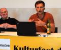 Bild: rgr
"Die Bewirtung ist sehr wichtig"", betont Kulturmanager Pirmin Balk (rechts, mit Stadtverbandsvorsitzenden Gerhard Mark).