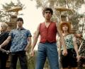 Bild: Cr. Courtesy/Netflix/dpa
Taz Skylar als Sanji (l-r), Mackenyu Arata als Roronoa Zoro, Iñaki Godoy als Monkey D. Luffy, Emily Rudd als Nami und Jacob Romero Gibson als Usopp im ersten Teil der Netflix-Serie „One Piece“.