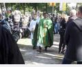 Bild: soj/exb
Pater Anish George segnete die Motorräder.