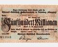 Repro: wsl
Notgeld der Maxhütte: Nominalwert astronomische 500 Millionen Mark, jedoch mit bescheidener und über Nacht sinkender Kaufkraft, versehen mit dem Namen des Empfängers und Ausgabedatum (20. Oktober 1923). Die Ausgabe des Ersatzgeldes erfolgte knapp vier Wochen vor dem Ende der Hyperinflation.