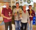 Bild: bk
Die besten Teilnehmer am Tanzflecker Schnupfschießen freuen sich über Pokale (von links): Heinz-Peter Ertl, Josef Fellner, Johann Schmidschneider und Manfred Rauscher.