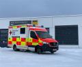Bild: BRK Kreisverband Tirschenreuth/Sven Lehner 
Ein Rettungswagen aus dem BRK-Kreisverband Tirschenreuth vor dem neuen Rettungsdienststellplatz in Neusorg.