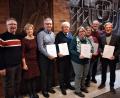 Bild: Werner Hahn/exb
Vorsitzender Werner Hahn und Stellvertreter Ingeborg Kausler zusammen mit Hermann Müller, Rudolf Rüth, Eva-Maria Urbanek, Andrea Schmidt, Präses Pfarrer Thomas Vogl und Hans Grillmeier (von links).