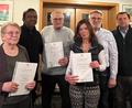 Bild: Kolpingsfamilie Herz Jesu/exb
Ehrungen bei Kolping Rosenberg: (von links) Käthe Prechtl, Pfarrer Donald, Leo Prechtl, Dagmar Gebhardt, Vorsitzender Thomas Gebhardt und Zweiter Bürgermeister Günther Koller.