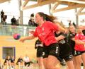 Bild: ham
Anna Stubenvoll (rotes Trikot/Szene aus dem Spiel gegen Heidingsfeld) war in Rothenburg elf Mal für die HSG erfolgreich.
