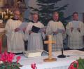 Bild: Reinhard Haise/exb
Die Choralschola aus Weiden gestaltete den Gottesdienst am dritten Advent in Wildenau.