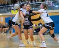 Archivbild: vöt
Die Frauen des HV Oberviechtach (im Bild Carina Hauser, schwarzes Trikot) empfangen am Samstag die SG Rohr/Pavelsbach.