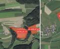 Bild: Grafik: Franka Eichl. Quelle: ENMAG Verwaltungs GmbH, Weiden
Zwei Freiflächensolaranlagen sollen bei Matzlesrieth (links) und eine bei Engleshof (rechts) errichtet werden. Die rot umrandeten Areale beschreiben deren Standorte.