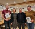 Bild: Michaela Burger/exb
Ehrungen gab es bei der Firma Malzer Landtechnik. Auf dem Bild (von links) Josef Hecht, Inhaberin Karin Riedel, Firmengründer German Malzer und Reinhard Burger.