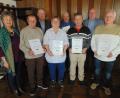 Bild: fnk
Ehrengäste und Geehrte beim Club Solidarität: (von links) Dritte Bürgermeisterin Hildegard Geismann, Werner Kirschner, Landrat Richard Reisinger, Petra Kohler, Norbert Christinger, Horst Kohler, Hans-Jürgen Reitzenstein und Hermann Christinger.