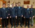 Bild: Feuerwehr Namsreuth/exb
Ehrungen bei der Feuerwehr Namsreuth: (von links) Kommandant Jürgen Renner, Julius Kirsch, Michael Eichenseer, Andreas Pilhofer, Jannik Hilltel, Hans Sperber, Vorsitzender Hans Hiltel und Bürgermeister Jörk Kaduk.
