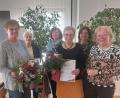 Bild: Julia Möbus/exb
Beim SkF gab es Ehrungen (von links): Sabine Baumeister-Kiener, Evelyne Fritsche, Doris Müller, Christine Bernard-Gunesch, Simone Hoppe und Vorsitzende Marianne Gutwein.