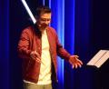 Bild: Kunz
Martin Frank auf der Bühne der Max-Reger-Halle.