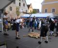 Bild: pop
Die Schmidmühlener Drischldrescher beim Marktfest in Aktion.