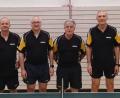 Bild: Frisch
Die erfolgreiche Neustädter Tischtennis-Mannschaft: (von links) Hubert Brunner, Herbert Schnös, Harald Krämer, Notis Xagoraris, Ralf Weidinger und Florian Juilfs.
