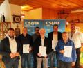 Bild: CSU Pechbrunn-Groschlattengrün/exb
Ehrungen standen beim CSU-Ortsverband Pechbrunn-Groschlattengrün an. Im Bild (von links) stellvertretender Kreisvorsitzender Matthias Grundler, Konrad Weiß, Alfons Grillmeier, Rudolf Dressel, Stephan Schübel, Alois Übelmesser und Ortsvorsitzender Josef Hollmann.