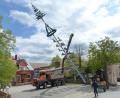 Bild: sl
Der neue Zunftbaum wird auf dem Maierparkplatz aufgestellt.