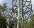 Bild: Christian Martens/Bayernwerk/exb
Mit dem Farbeimer auf den Mast: Die Hochspannungsleitung zwischen Regenstauf und Schwandorf erhält einen frischen Anstrich.
