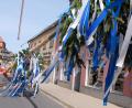 Bild: Fred Lehner/exb
Der Flosser Maibaum auf dem Weg zu seinem Platz.