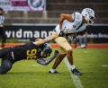 Bild: Benjamin Leithold
Die Amberg Mad Bulldogs packten kräftig zu, doch gegen die Nürnberg Rams war kein Kraut gewachsen.